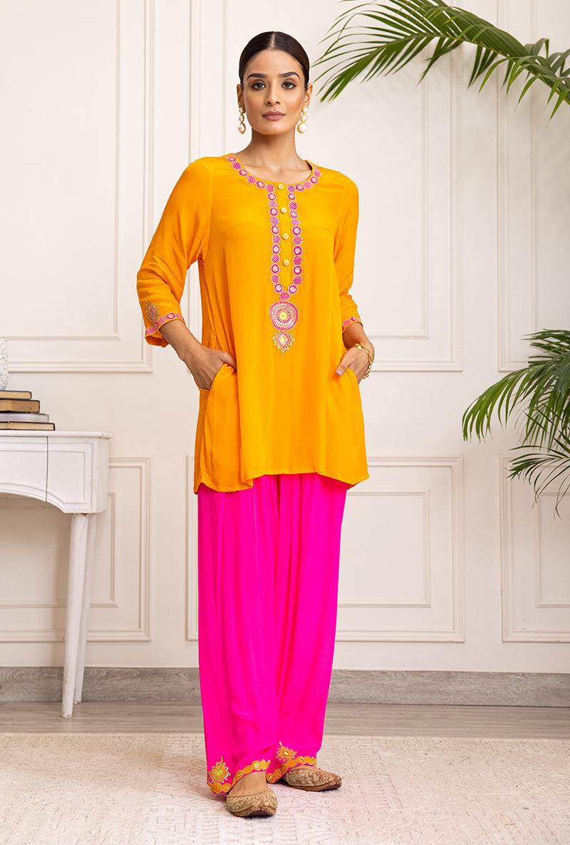 Tri-Colour Soha Salwar Set