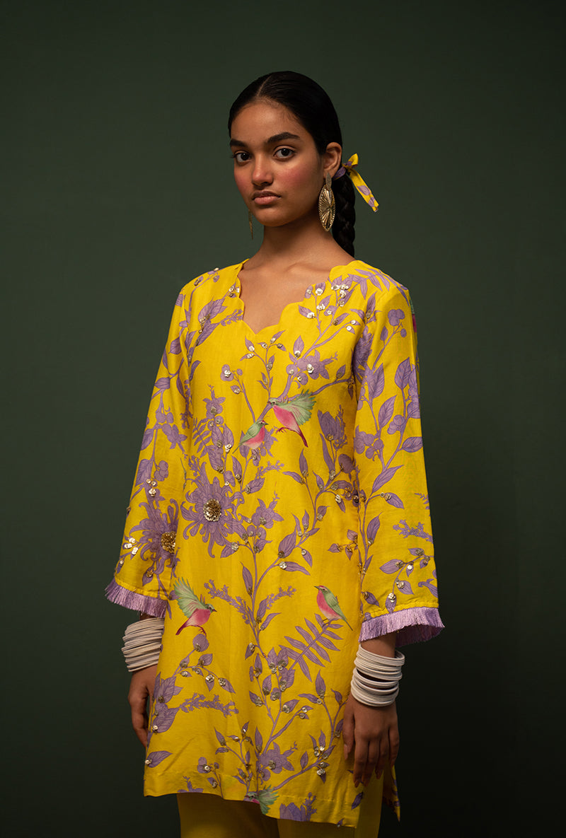 Yellow Short Sasha Kurta Set