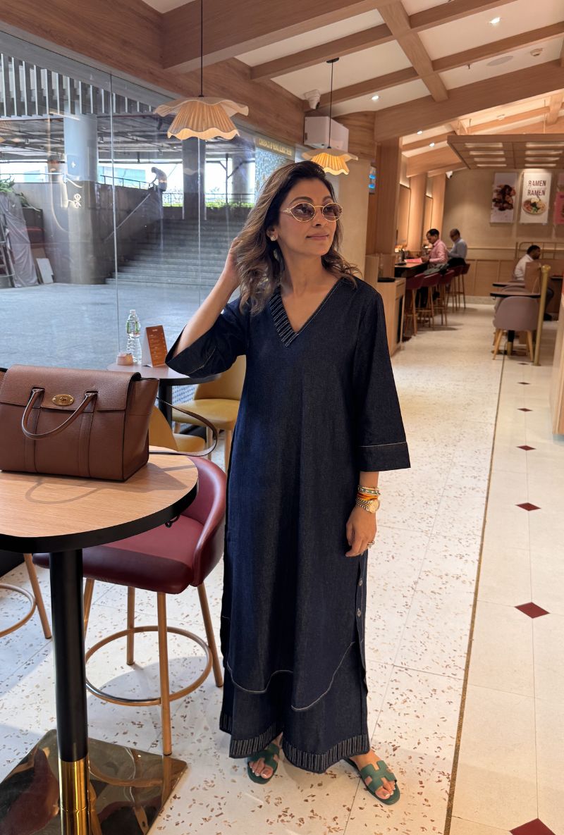 Meghna Nayyar in Indigo Loop Long  Zinnia Kurta Set