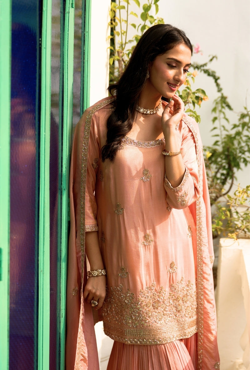 Light Pink Nadira Sharara Set