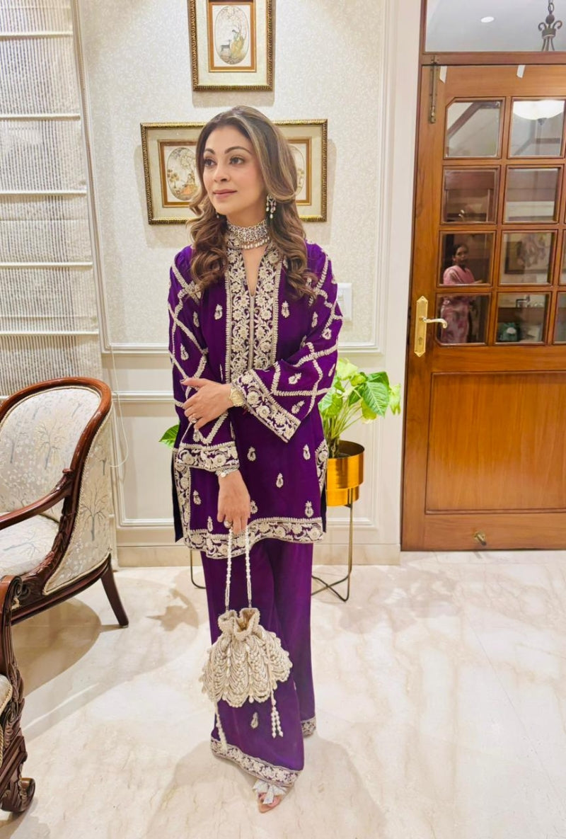 Meghna Nayyar in Purple Dori Work Co-Ord Set