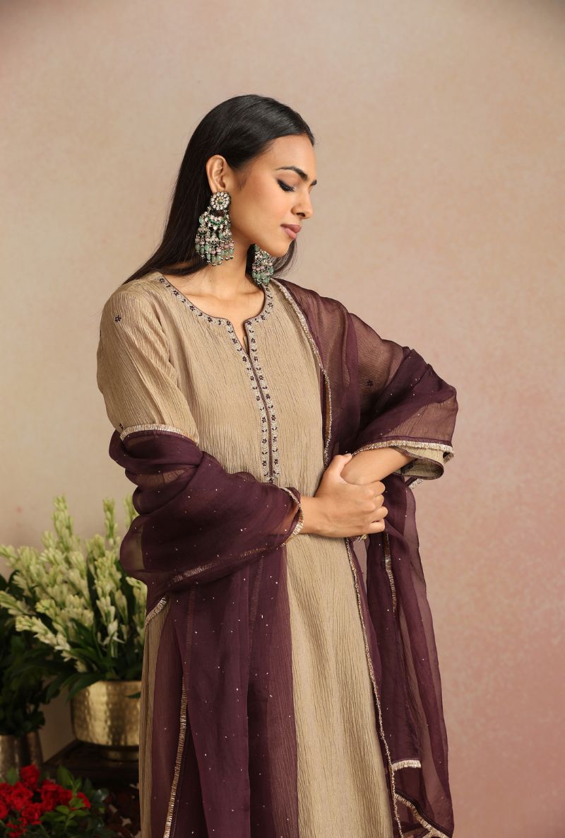 Golden Tissue Itrh Kurta Set