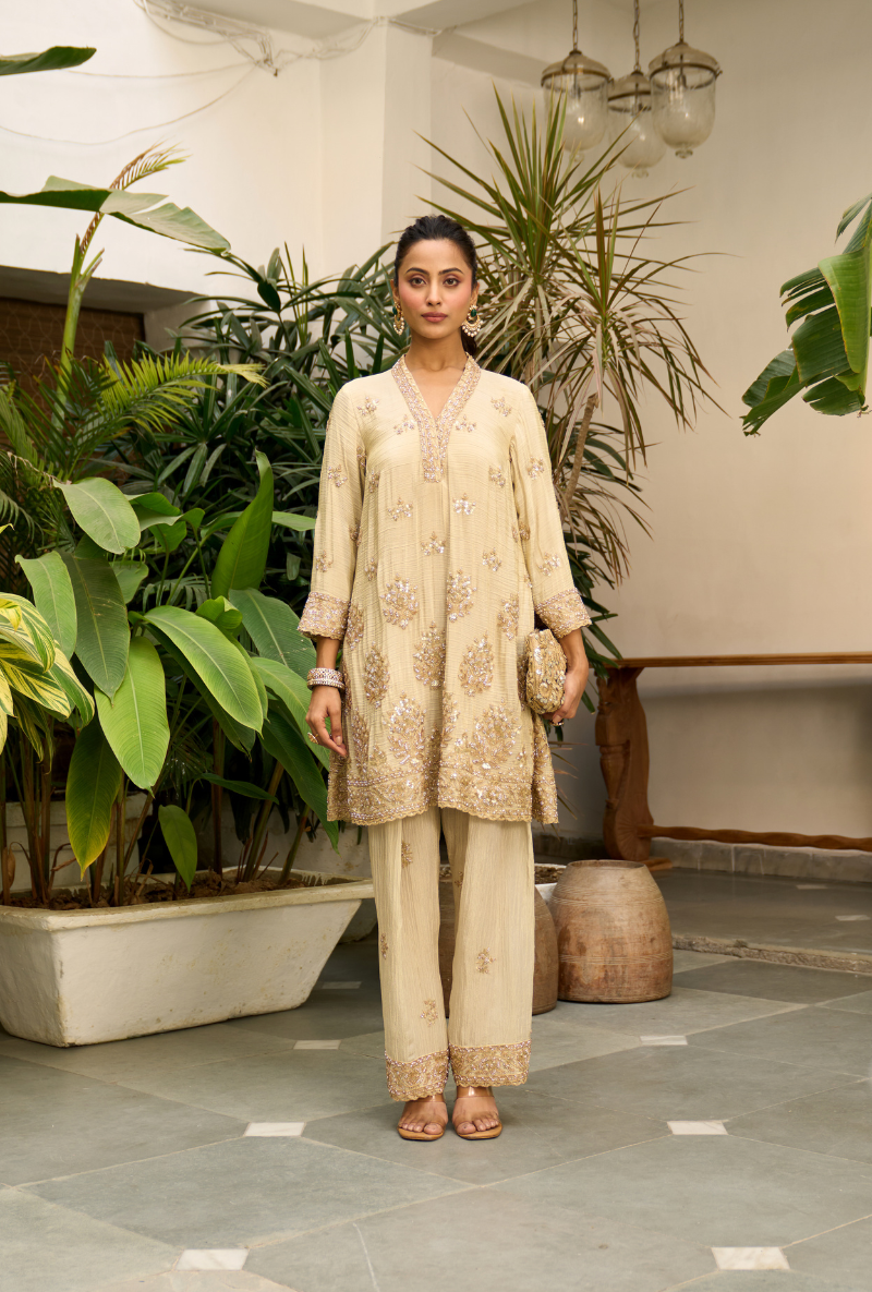 Ivory Bell Sleeve Nadira Farshi Salwar Set