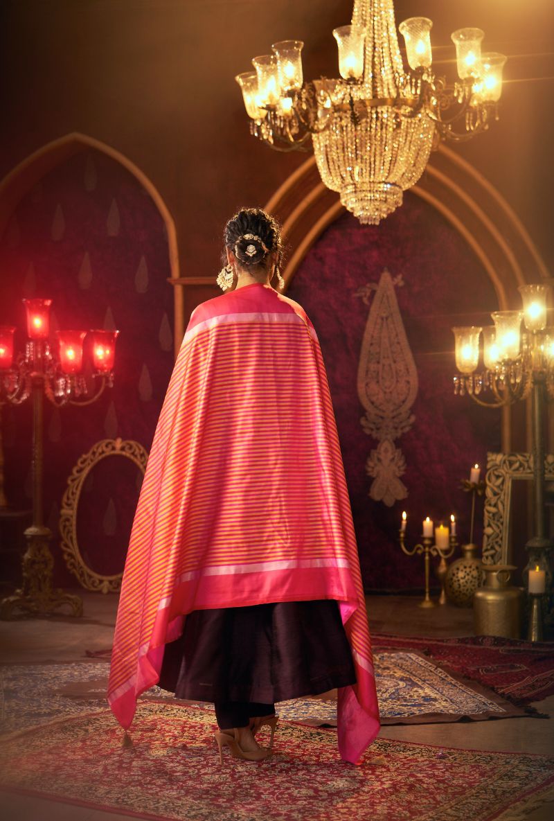 Wine Dabka and Resham Yoke Kainaat 2.0 Anarkali Set