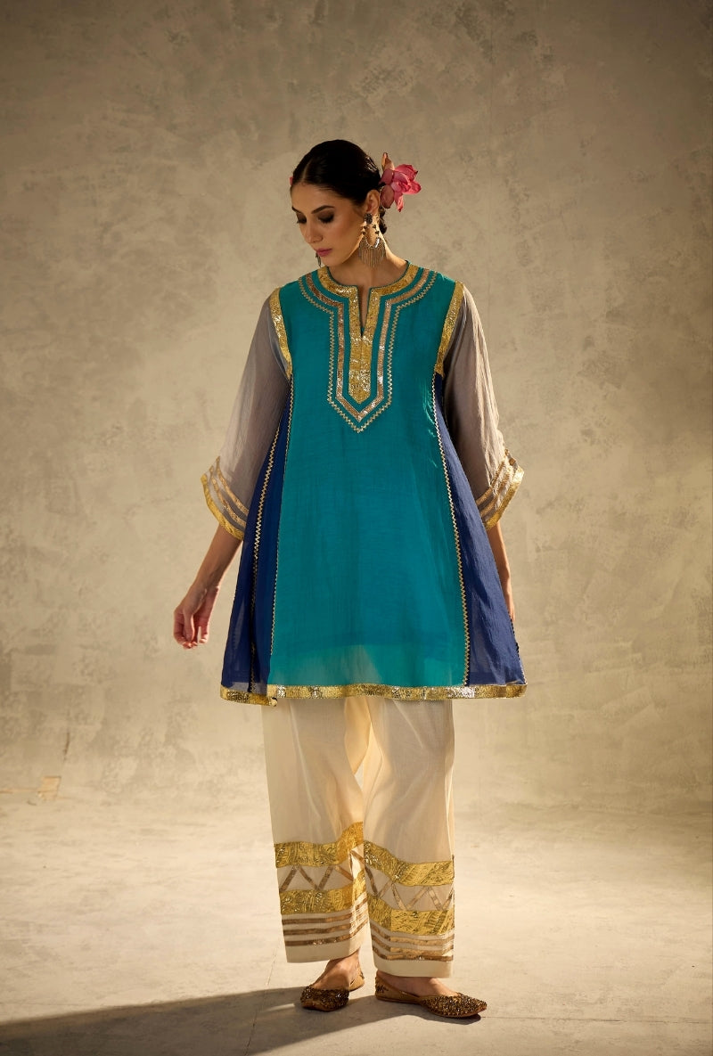 Blue Choga Style Gulabo Salwar Set