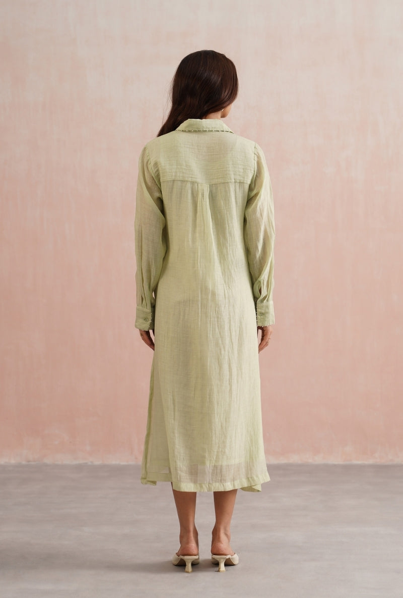 Sage Green Button Down Prisha Dress