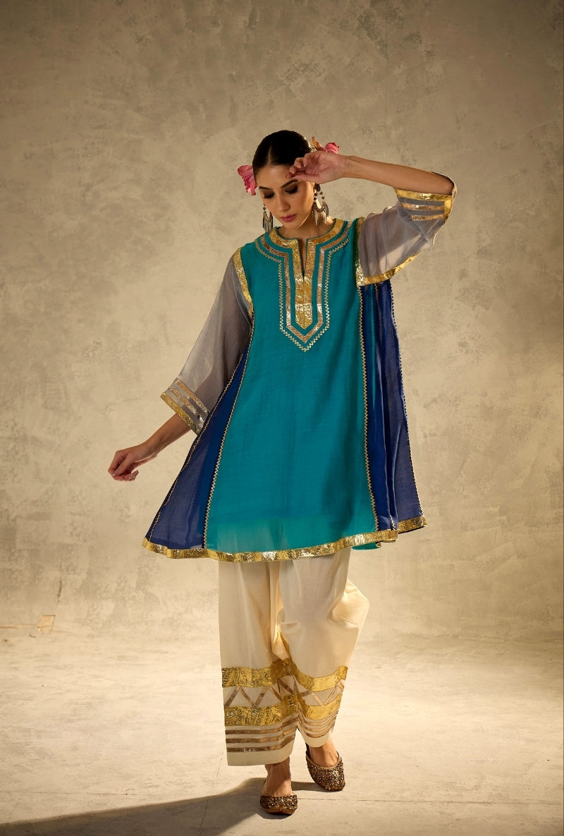 Blue Choga Style Gulabo Salwar Set