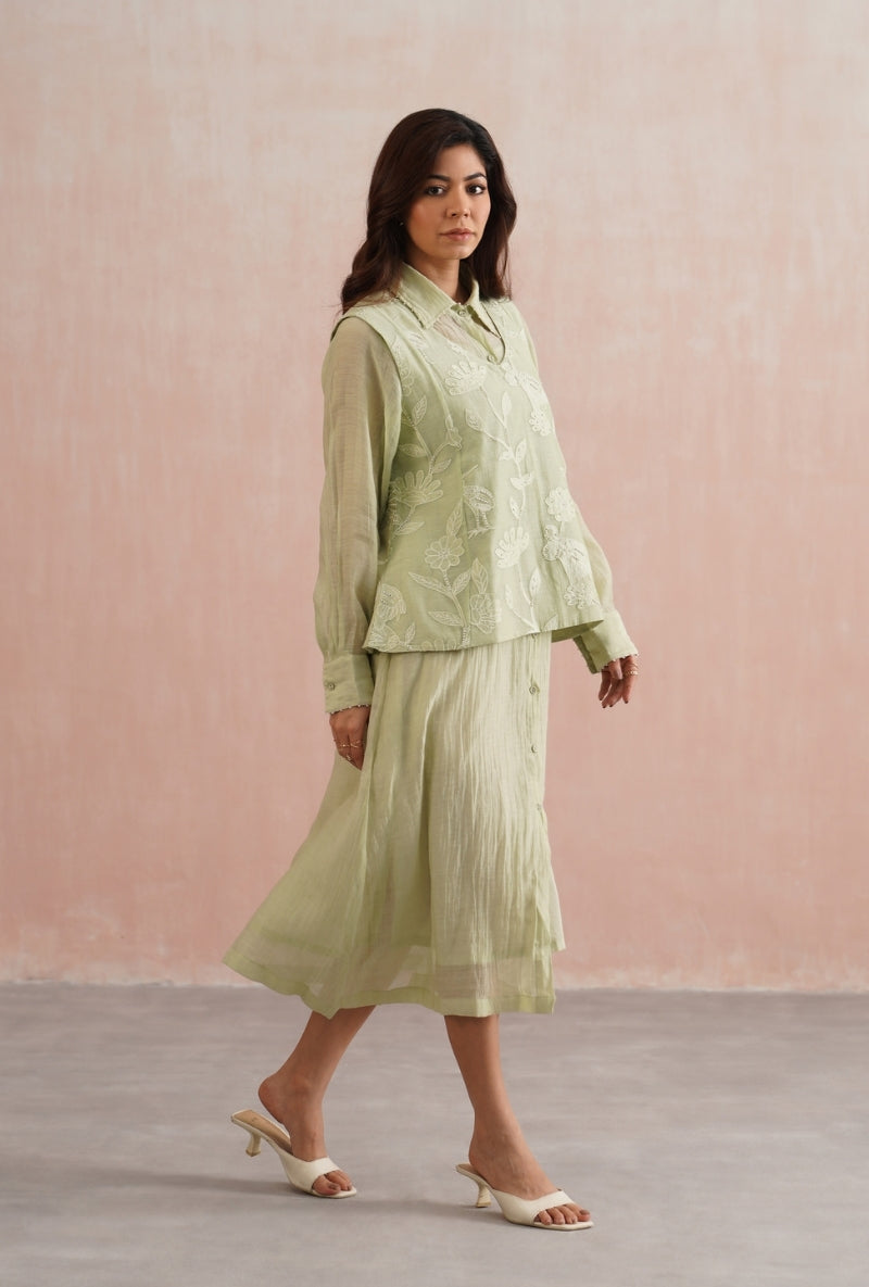 Sage Green Button Down Prisha Dress