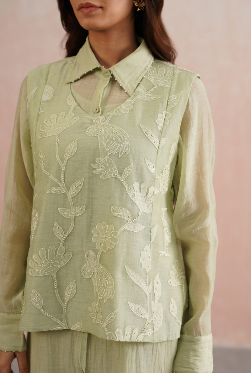 Sage Green Button Down Prisha Dress