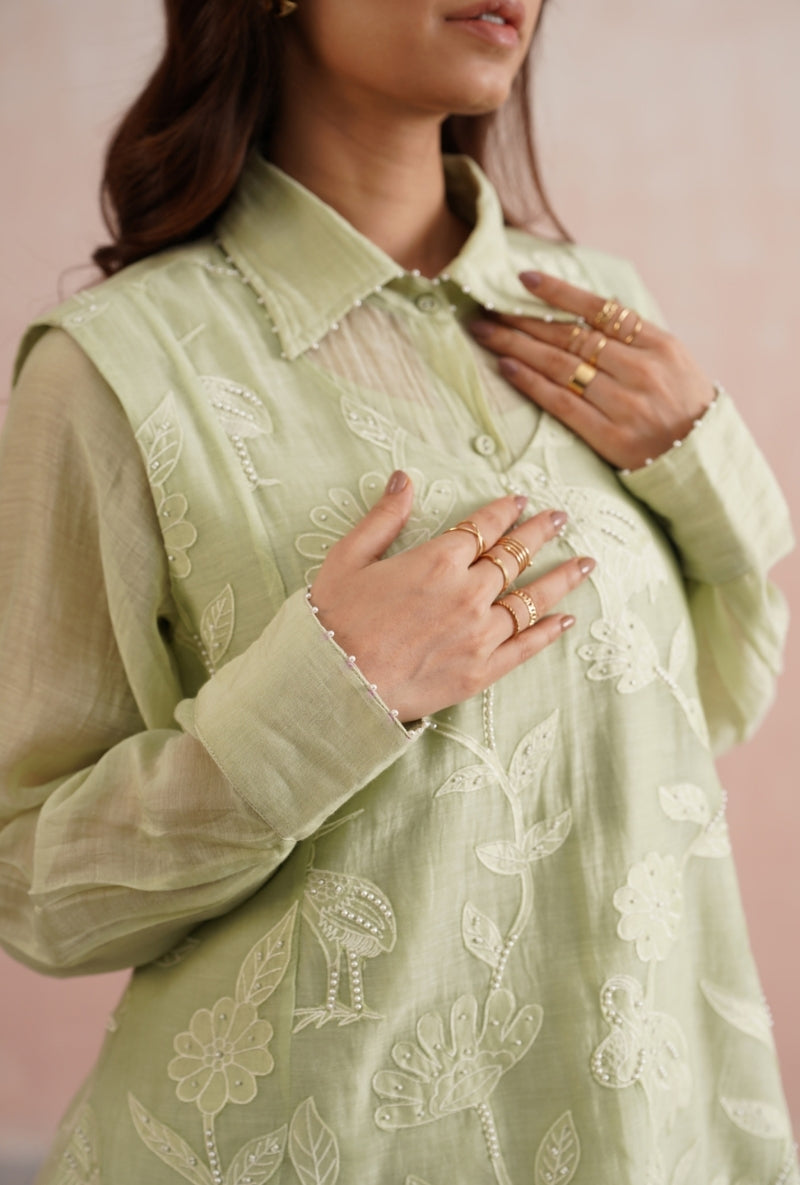 Sage Green Button Down Prisha Dress
