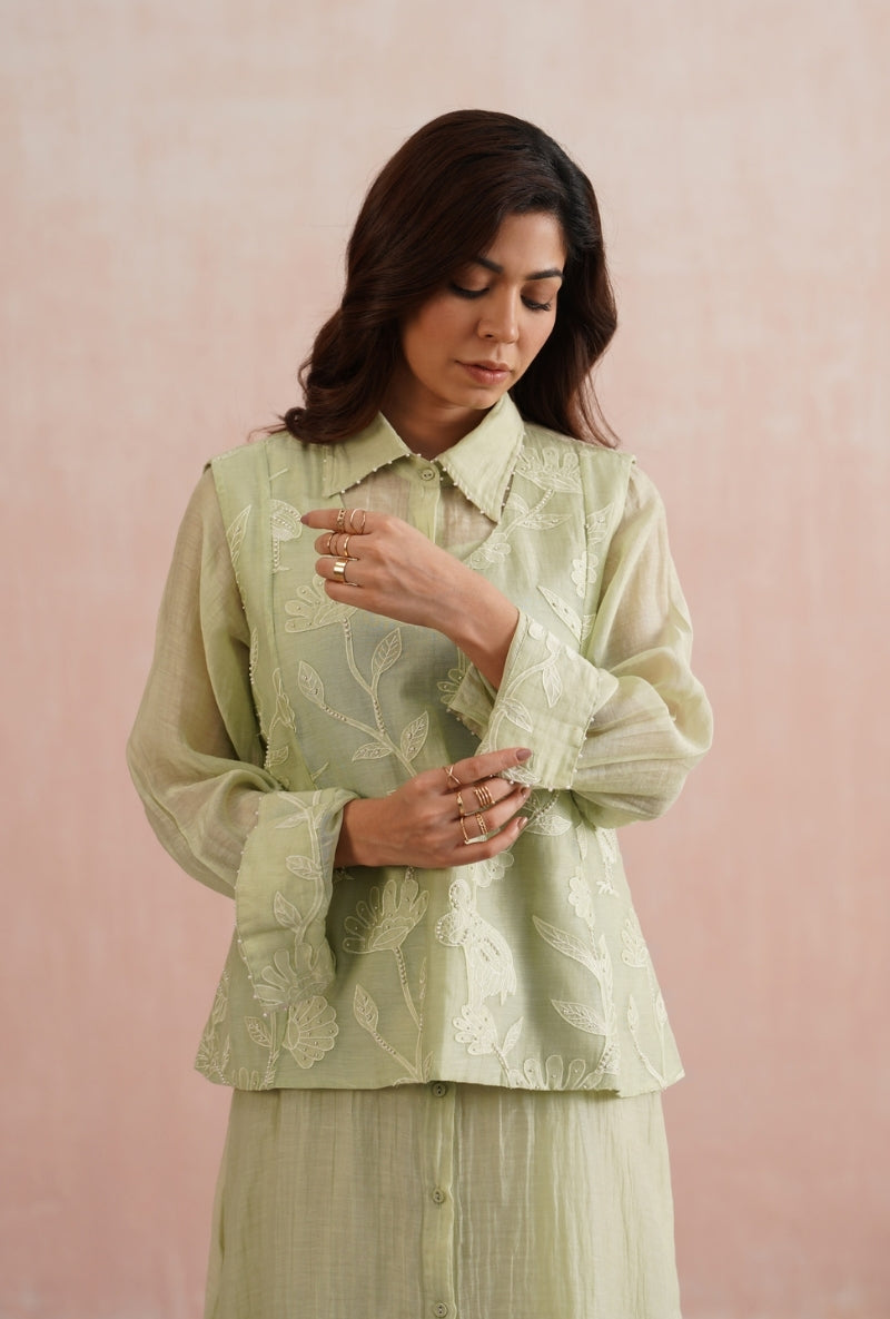 Sage Green Button Down Prisha Dress