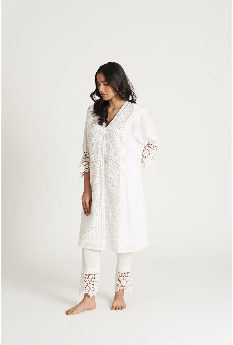 Pearly Off White Kaaftan Ivy Laila Kurta Set