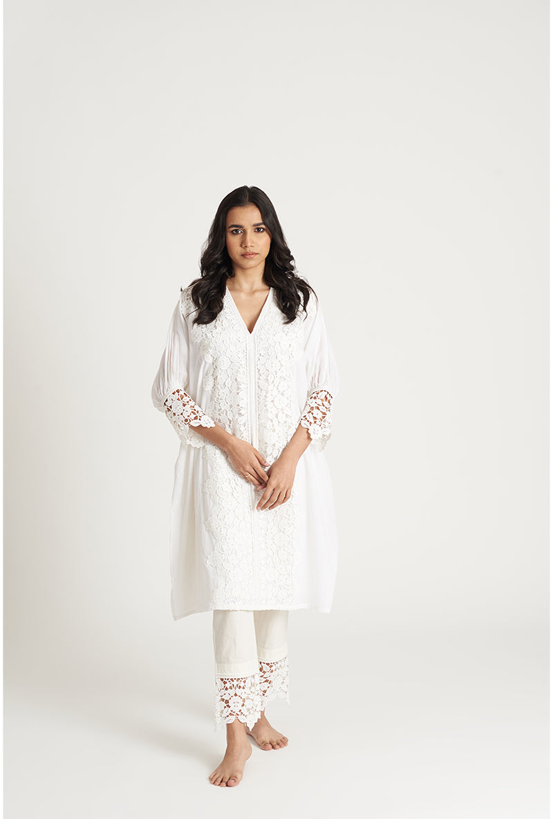 Pearly Off White Kaaftan Ivy Laila Kurta Set