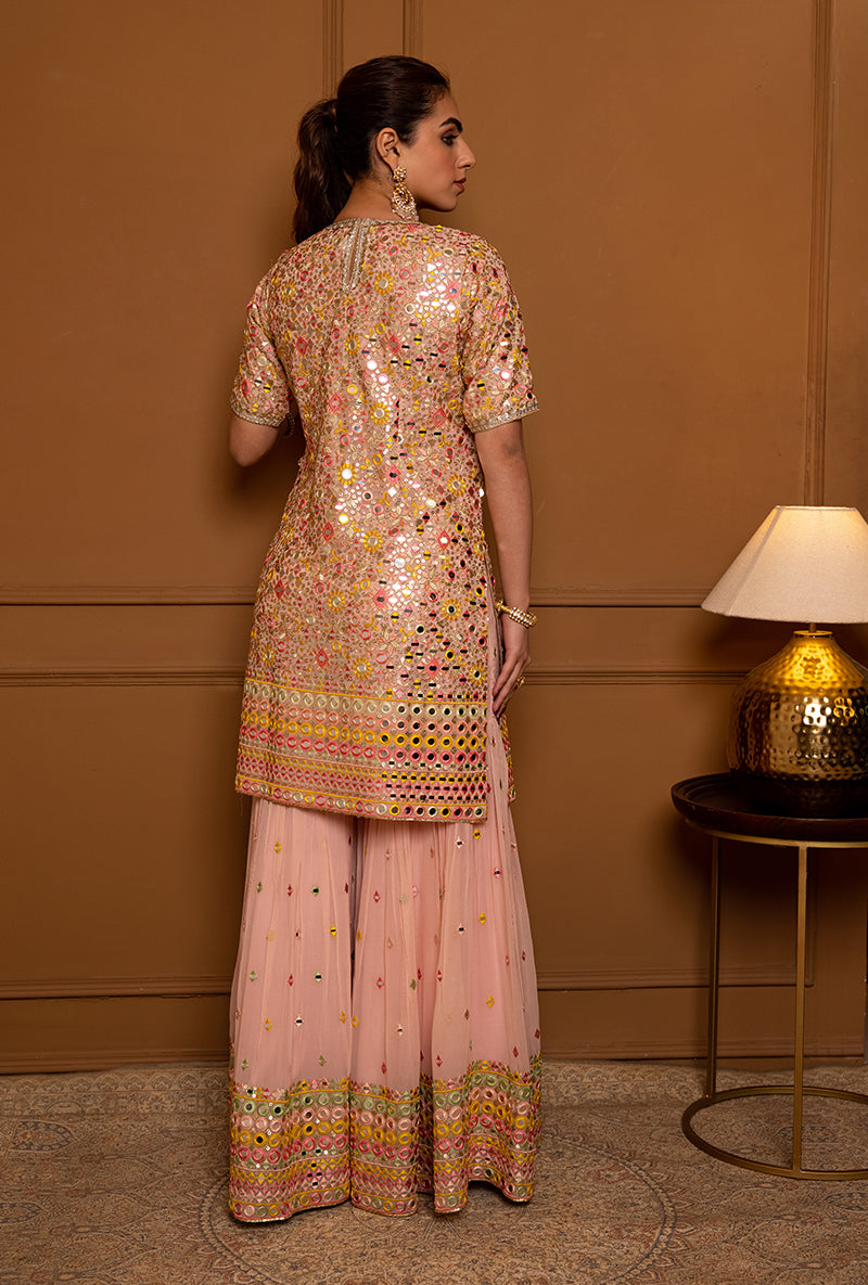 Pink Mirror Hoor 2.0 Gharara Set