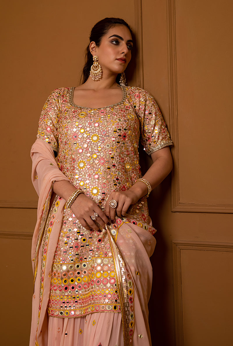 Pink Mirror Hoor 2.0 Gharara Set