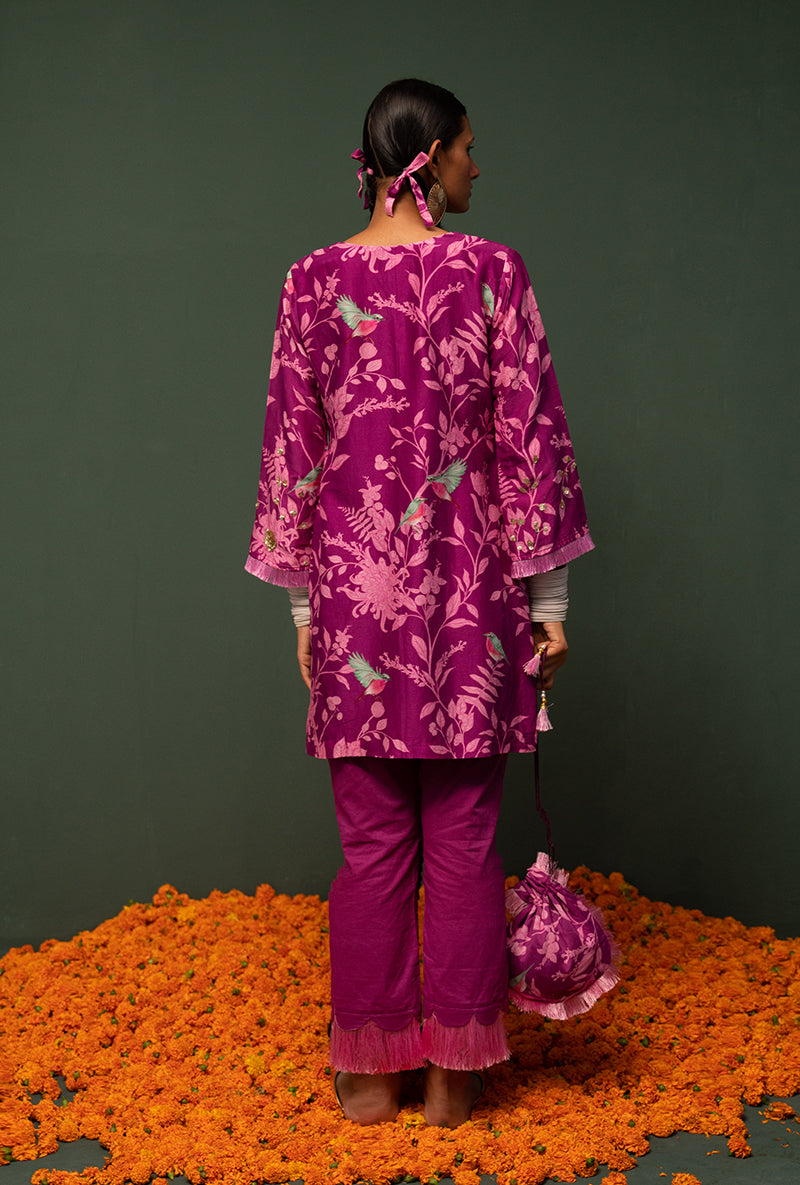 Wine Short Sasha Kurta Set