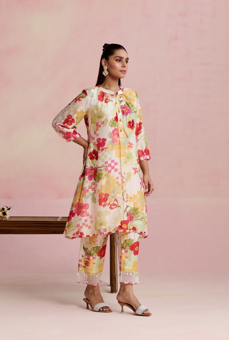 Multi Color Printed A Line Amara Kurta Set