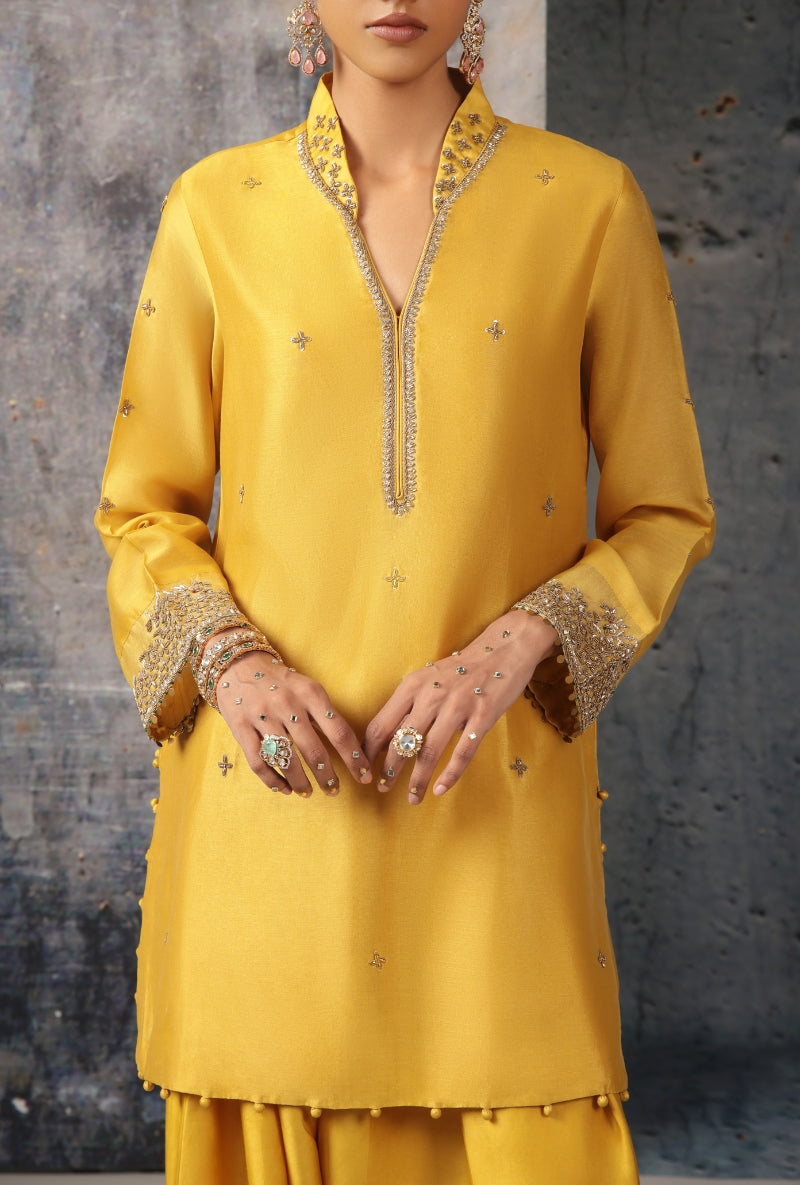 Yellow Short Buti Nihira Salwar Set