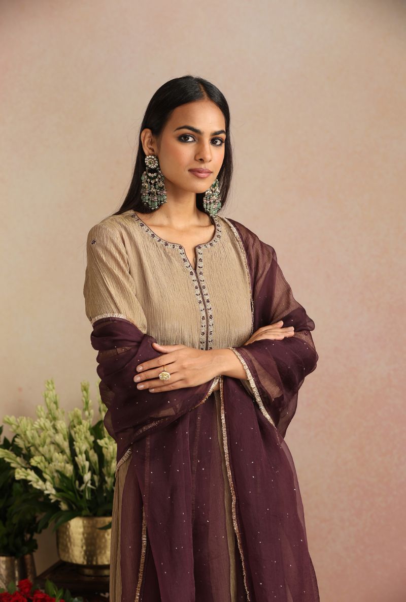 Golden Tissue Itrh Kurta Set