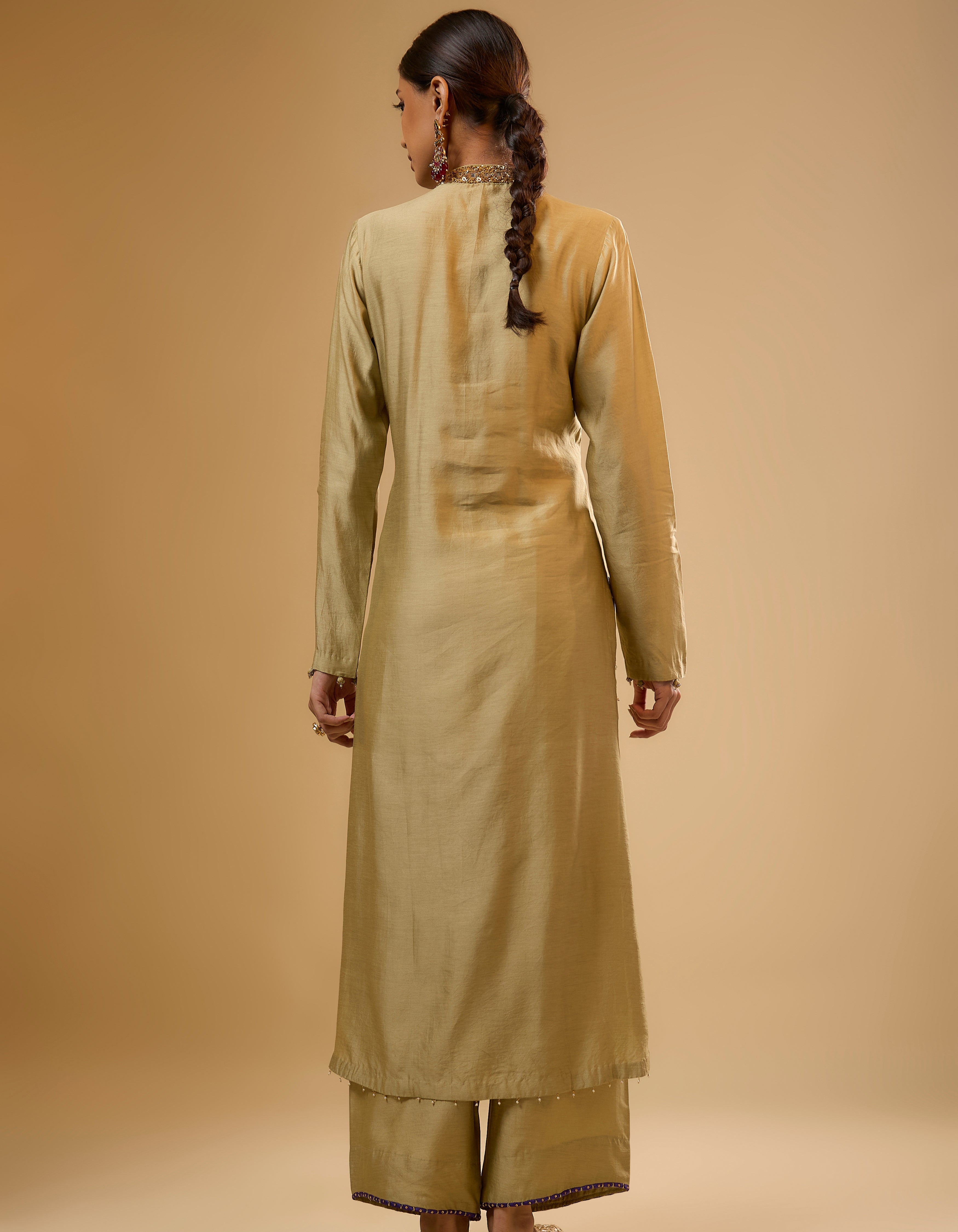Light Green Applique Rani Kurta Set