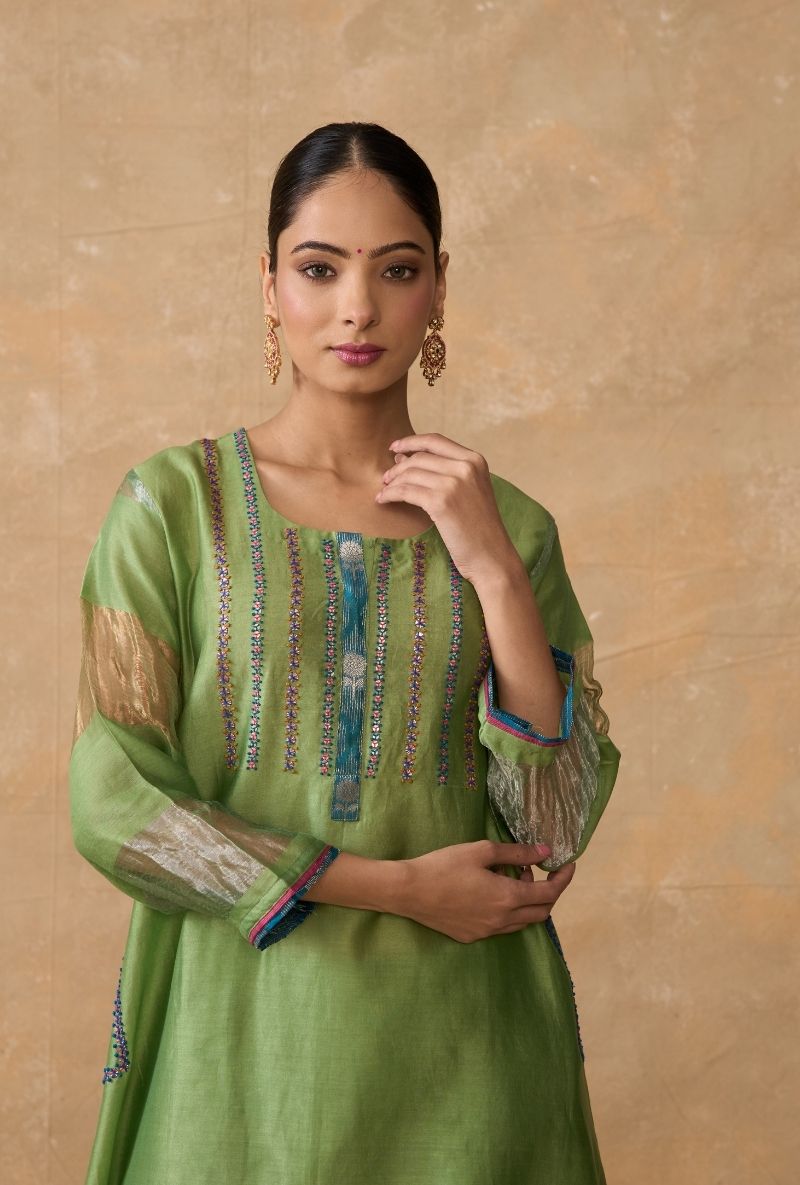 Green French Knot Sequin Ruhi 2.0 Salwar Set