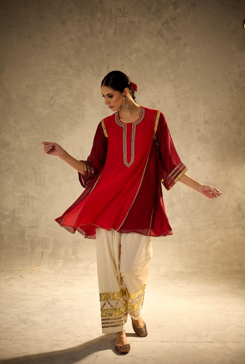 Red Choga Style Gulabo Salwar Set