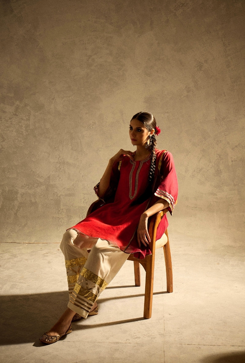 Red Choga Style Gulabo Salwar Set