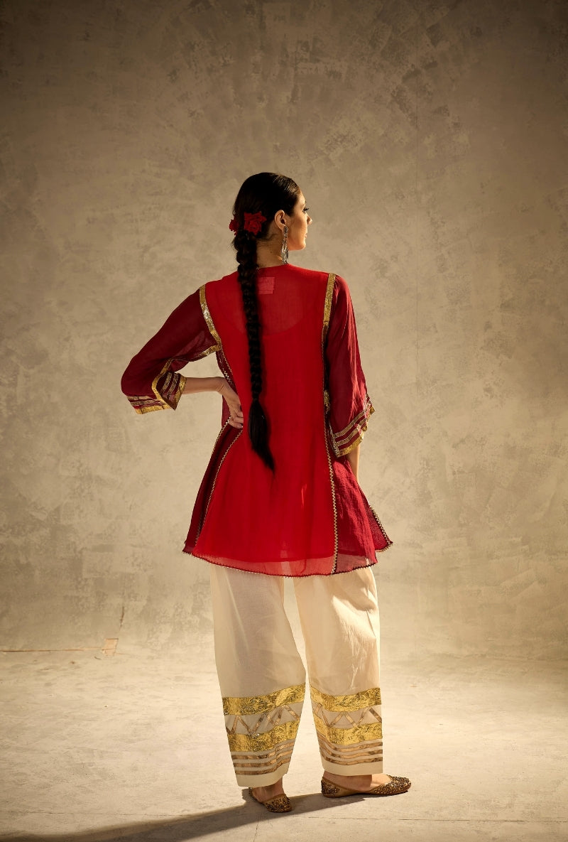 Red Choga Style Gulabo Salwar Set