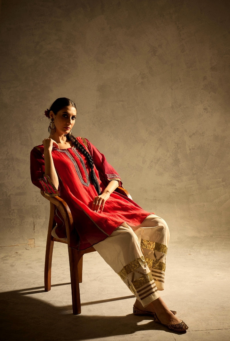 Red Choga Style Gulabo Salwar Set