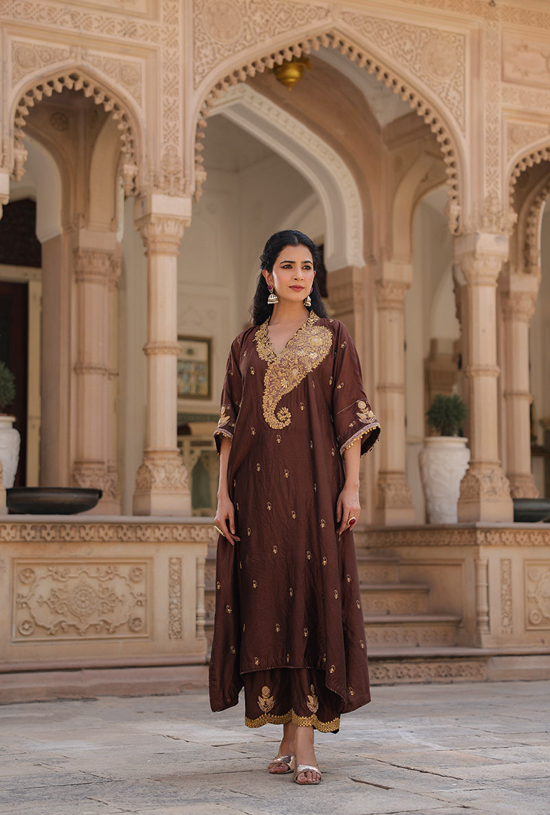 Brown Raag Kaftan Set