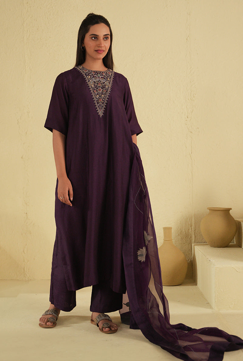 Dark Purple Noorie Kurta Set