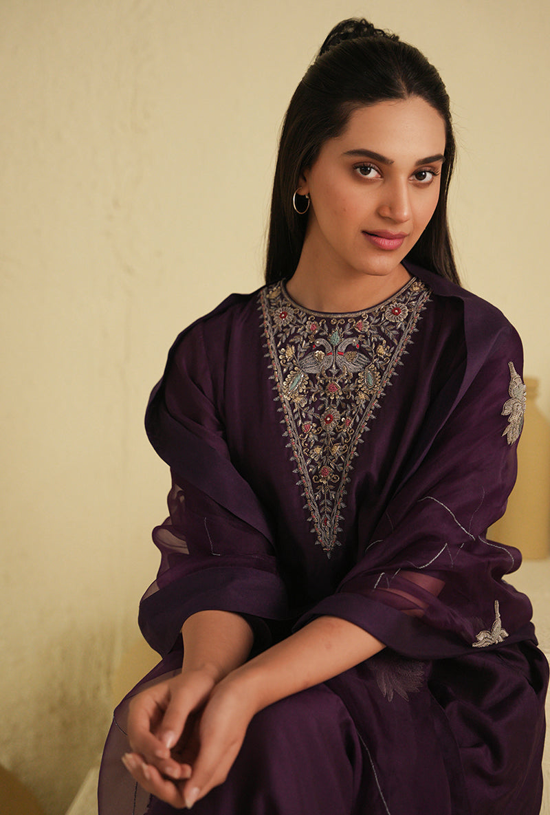 Dark Purple Noorie Kurta Set