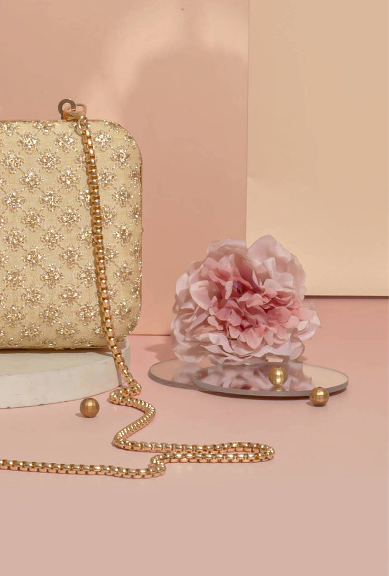 Inaya Box Clutch- Gold