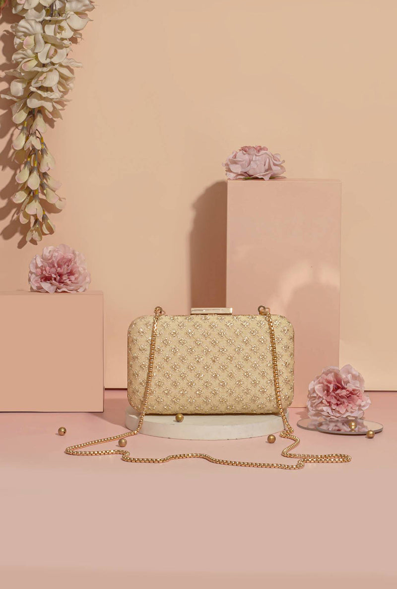 Inaya Box Clutch- Gold