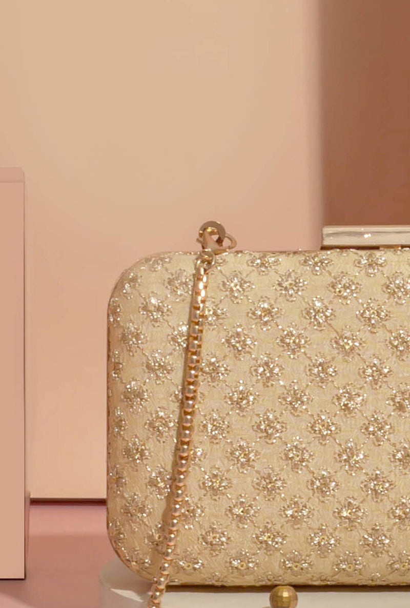 Inaya Box Clutch- Gold