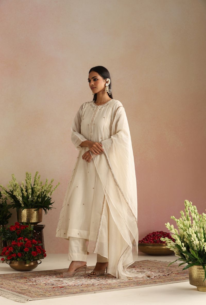 Ivory Dabka Itrh Kurta Set