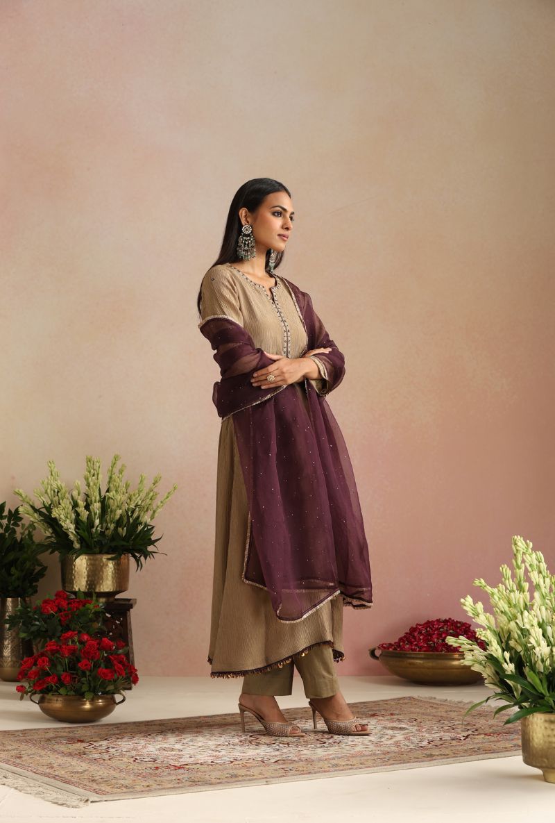 Golden Tissue Itrh Kurta Set