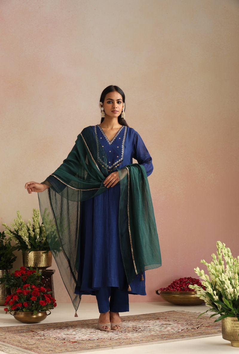 Royal Blue Ginni Itrh Kurta Set