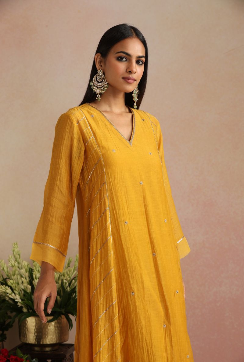 Mustard Dabka Itrh Kurta Set