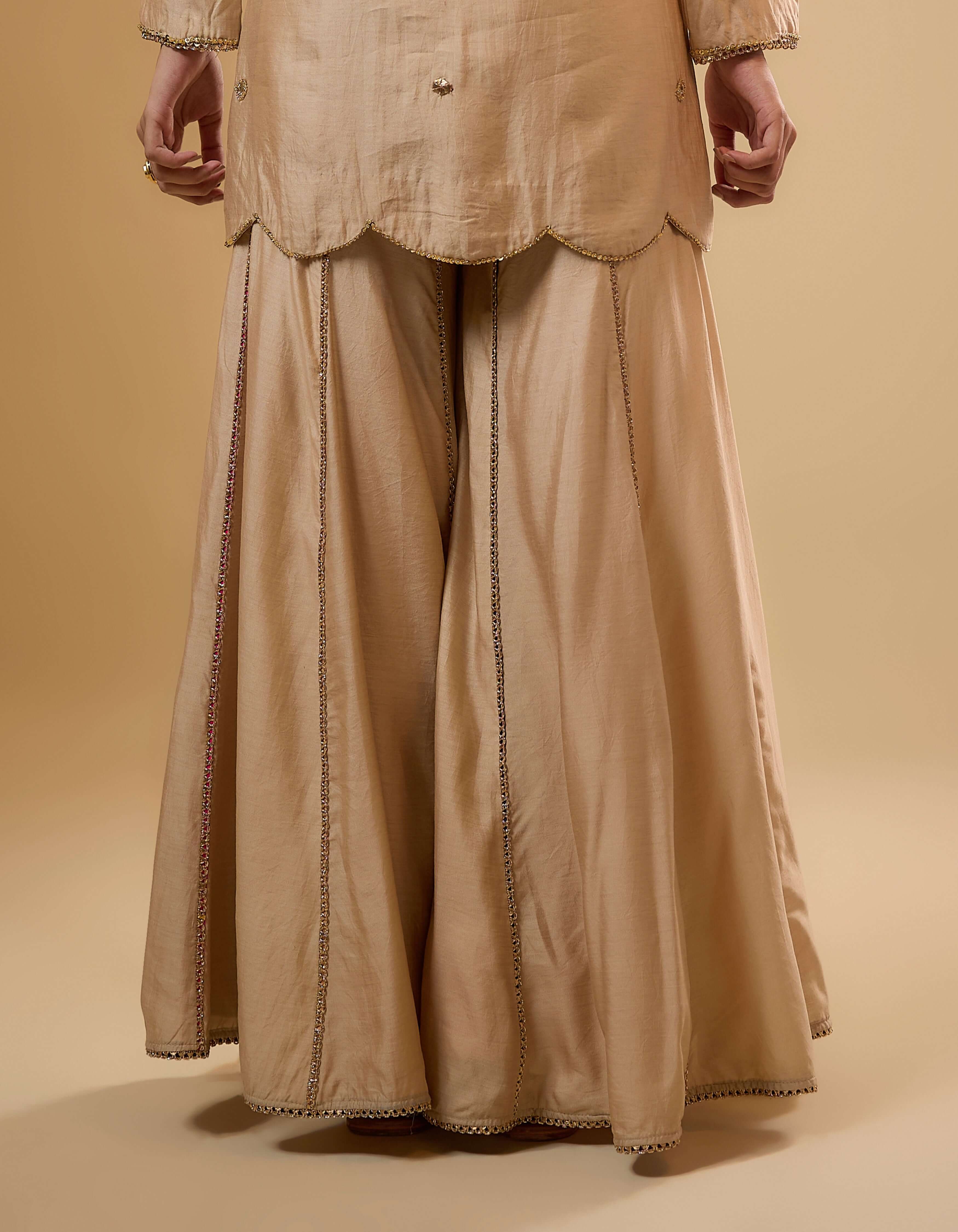 Ivory Lotus Yoke Rani Sharara Set