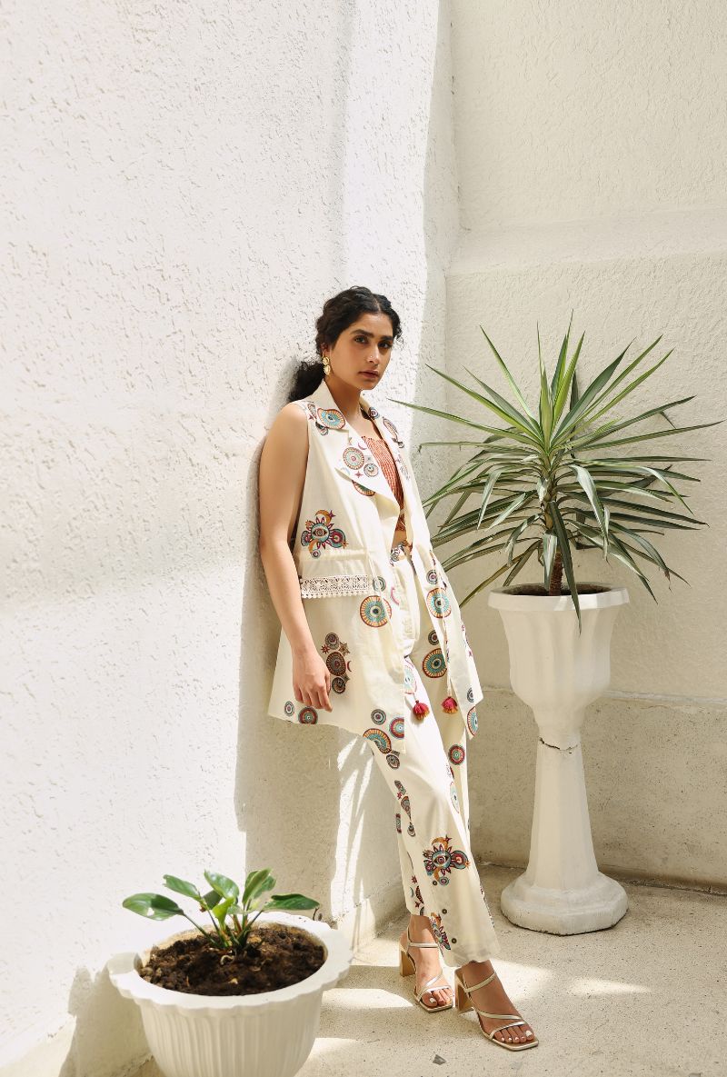 Ivory Sun &amp; Moon Gaze Jacket Set