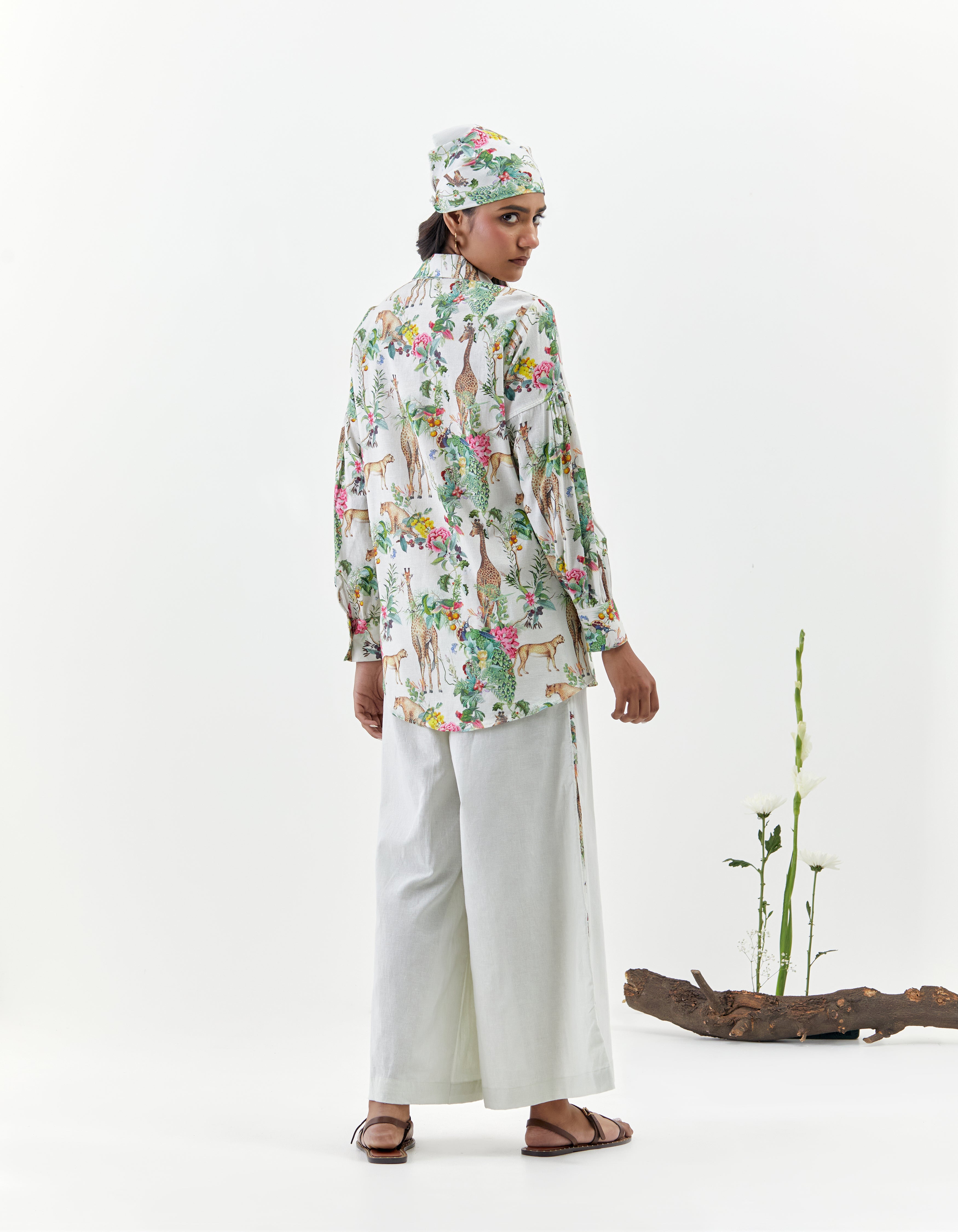Ivory Safari Printed Asymmetric Savannah Co-Ord Set