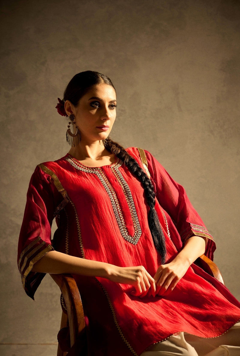 Red Choga Style Gulabo Salwar Set