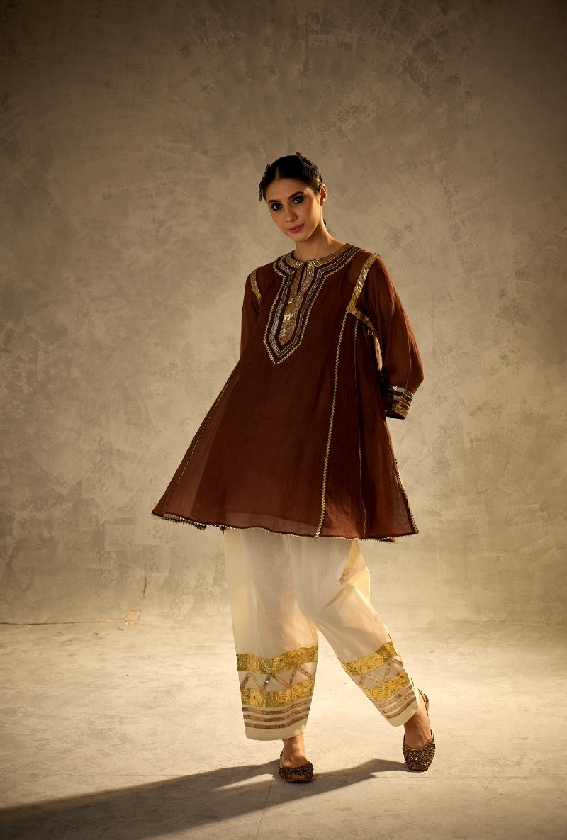 Brown Choga Style Gulabo Salwar Set