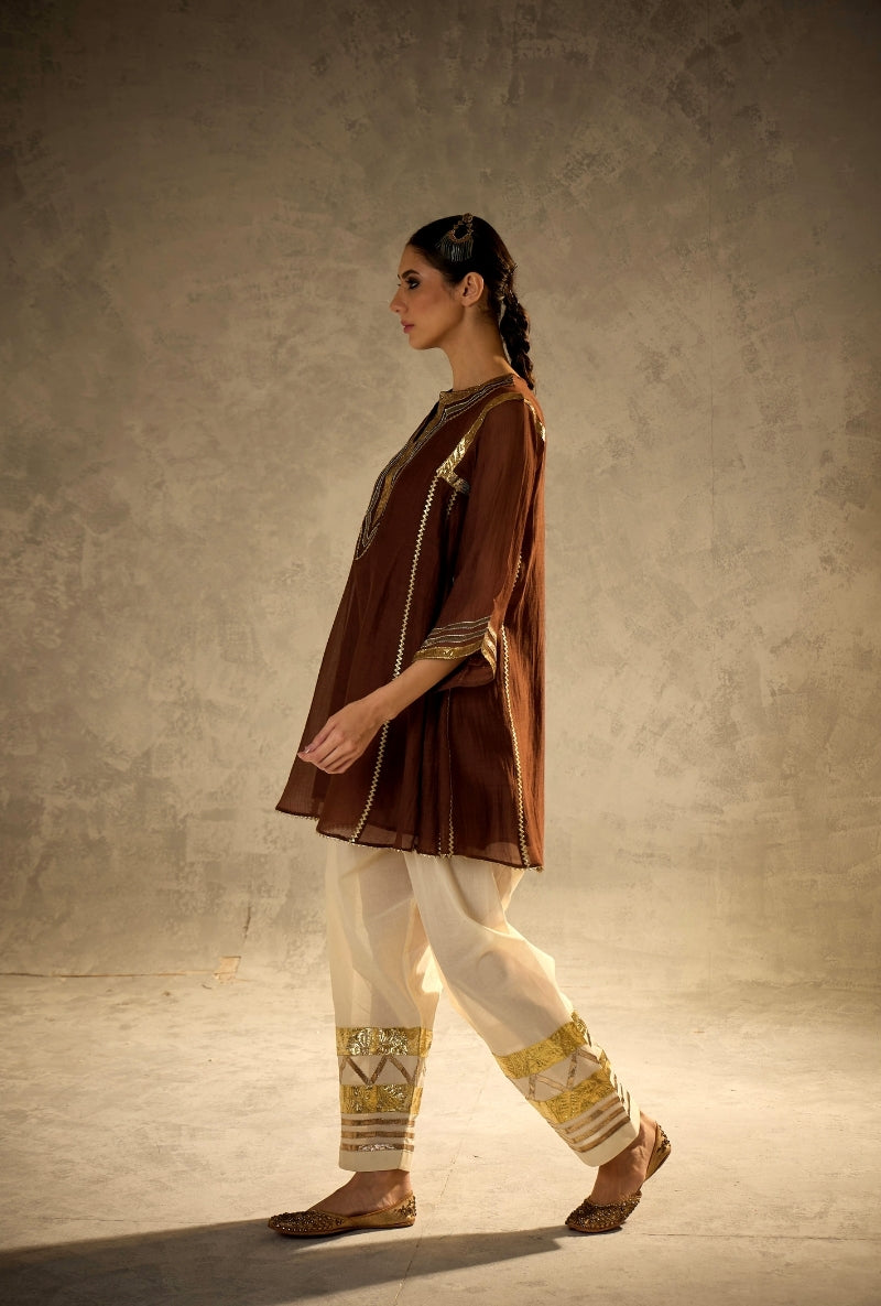 Brown Choga Style Gulabo Salwar Set