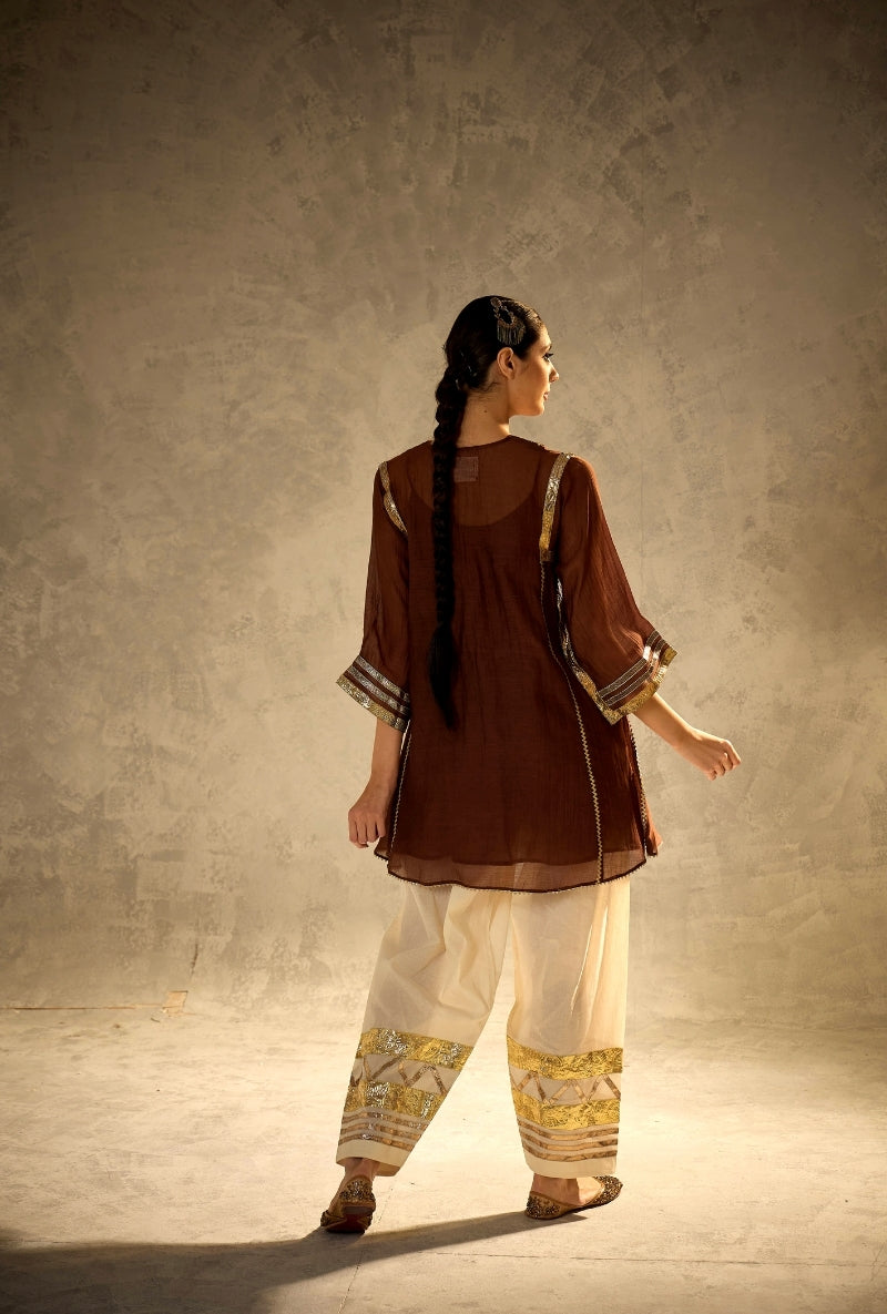Brown Choga Style Gulabo Salwar Set