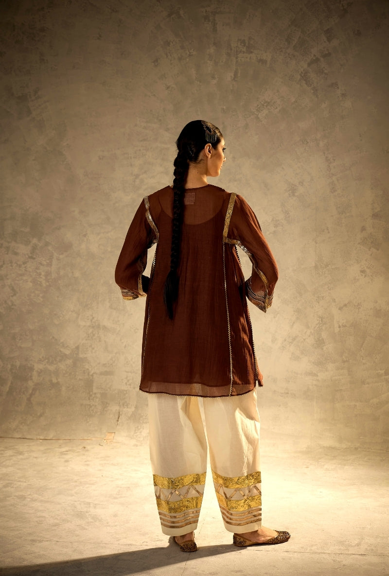 Brown Choga Style Gulabo Salwar Set