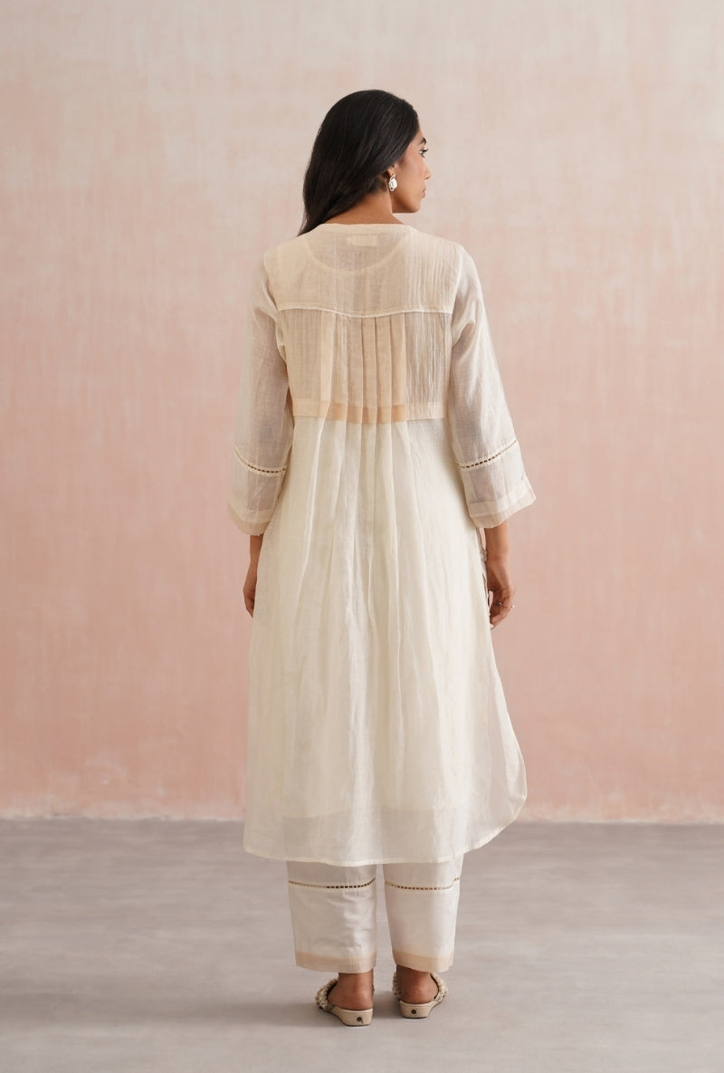 Ivory Pearl Heavy Embroidered Prisha Kurta Set