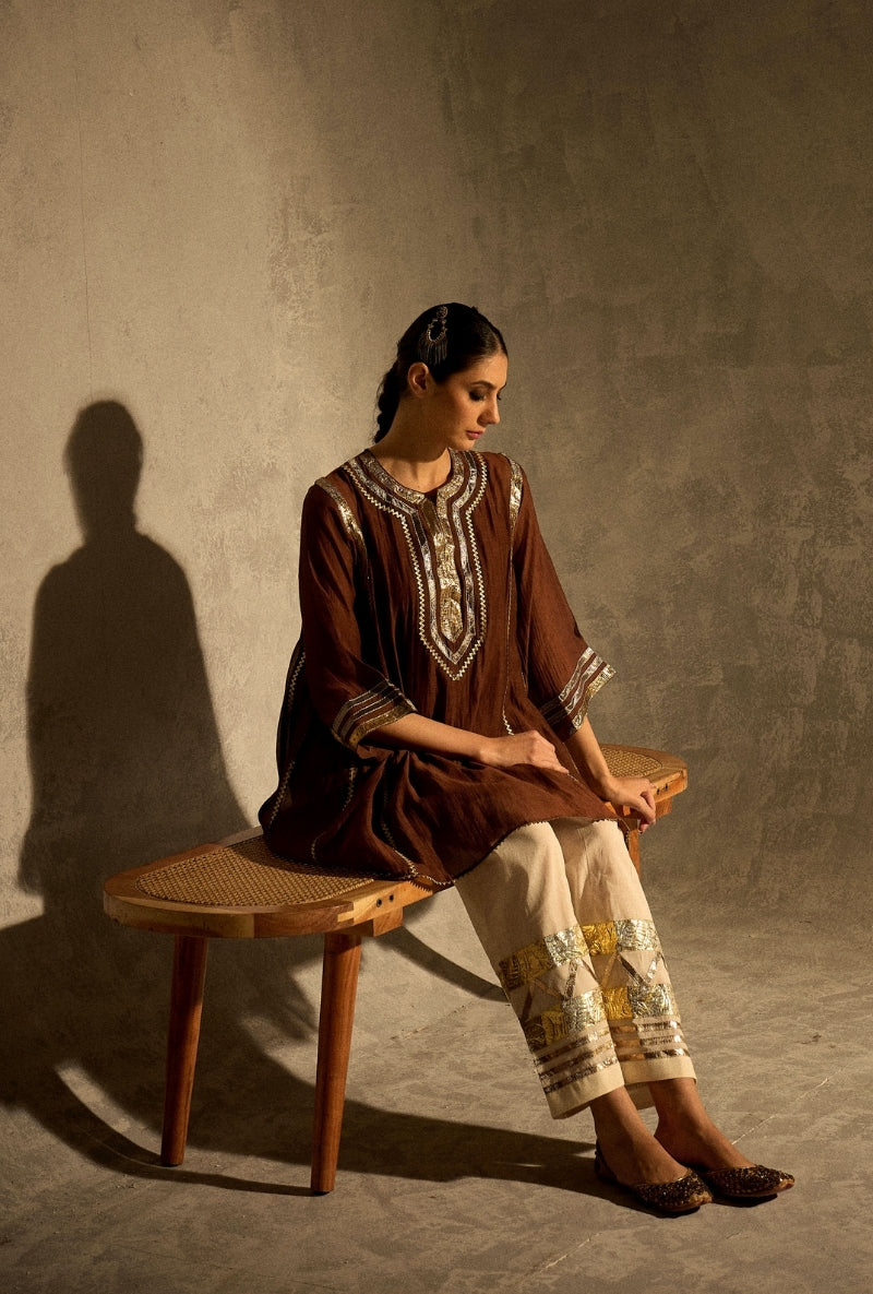 Brown Choga Style Gulabo Salwar Set