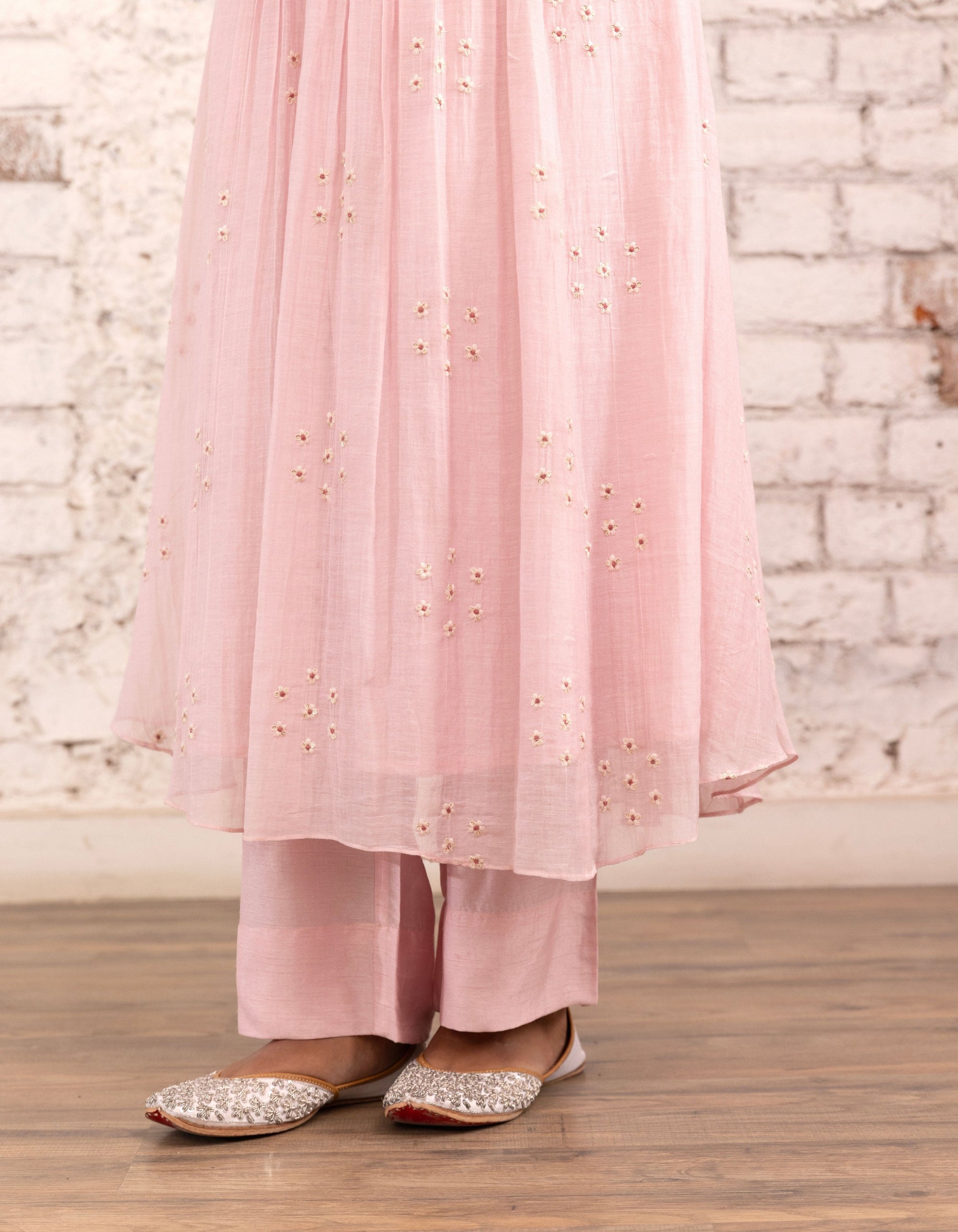 Pink Lotus Yoke Noor Anarkali Kurta Set